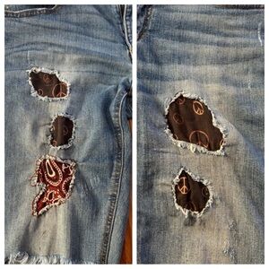 ALTAR’D STATE DESTROYED GRUNGE * PATCHWORK * ROCKER STYLE * DENIM JEAN SHORTS